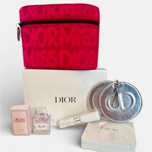 Dior Set $300 Retail Miss Dior Parfum Motif Bag, Diorshow 3D Primer Dior Mirror